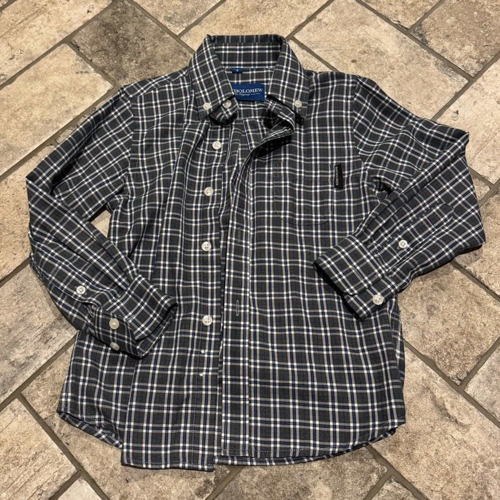 Little Boy Bartholomew Long Sleeve Button Down Flannel Collared Shirt: Size 4
